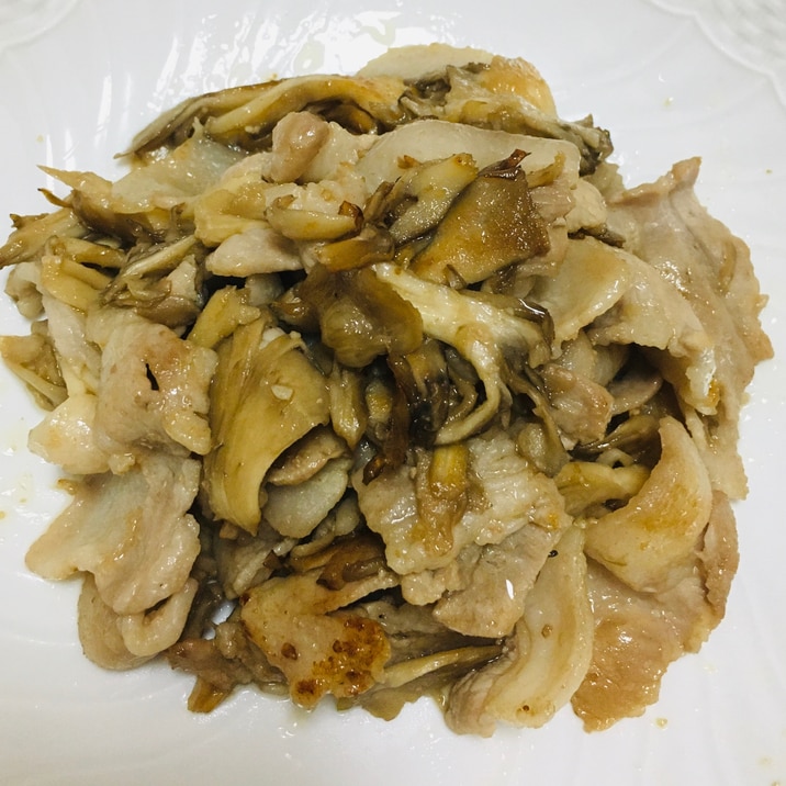 舞茸と豚バラ黒酢炒め
